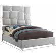 Pemberly Row Modern Solid Wood and Vegan Leather King Bed in White