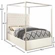 Pemberly Row Modern / Contemporary Tufted Velvet Queen Bed in White