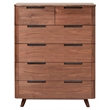 Pemberly Row 6-Drawer Contemporary Wood Chest Dresser in Walnut