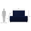 Pemberly Row Modern / Contemporary Tufted Bed King Navy Blue Velvet