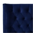 Pemberly Row Modern / Contemporary Tufted Bed King Navy Blue Velvet