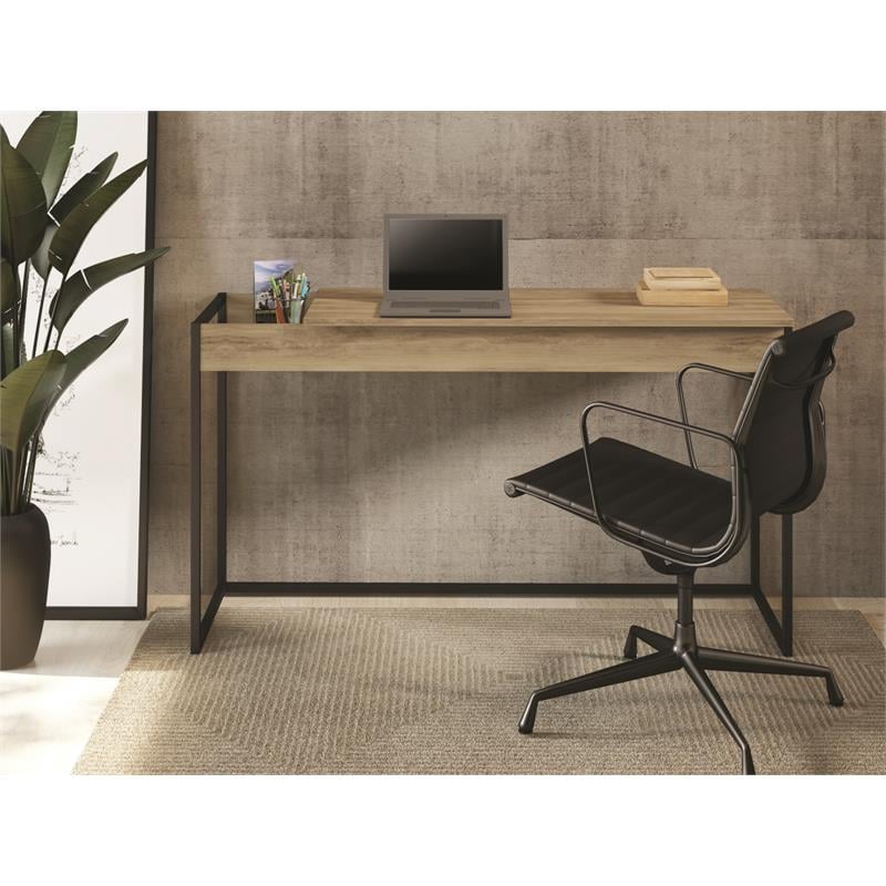 Pemberly Row Modern Engineered Wood Office Desk in Brown Finish