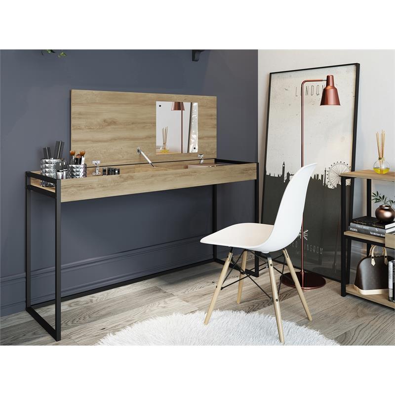Pemberly Row Modern Engineered Wood Office Desk in Brown Finish
