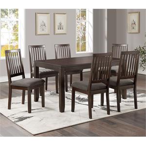 Pemberly Row Modern / Contemporary Espresso Wood 7-Piece Dining Set