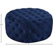 Pemberly Row Modern Button Tufted Navy Velvet Ottoman and Bench