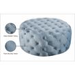 Pemberly Row Modern Button Sky Blue Velvet Ottoman and Bench