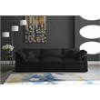 Pemberly Row Contemporary Standard Black Velvet Modular Sofa