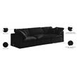 Pemberly Row Contemporary Standard Black Velvet Modular Sofa