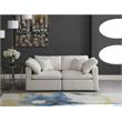 Pemberly Row Contemporary Standard Cream Velvet Modular Sofa