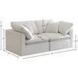 Pemberly Row Contemporary Standard Cream Velvet Modular Sofa
