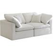 Pemberly Row Contemporary Standard Cream Velvet Modular Sofa