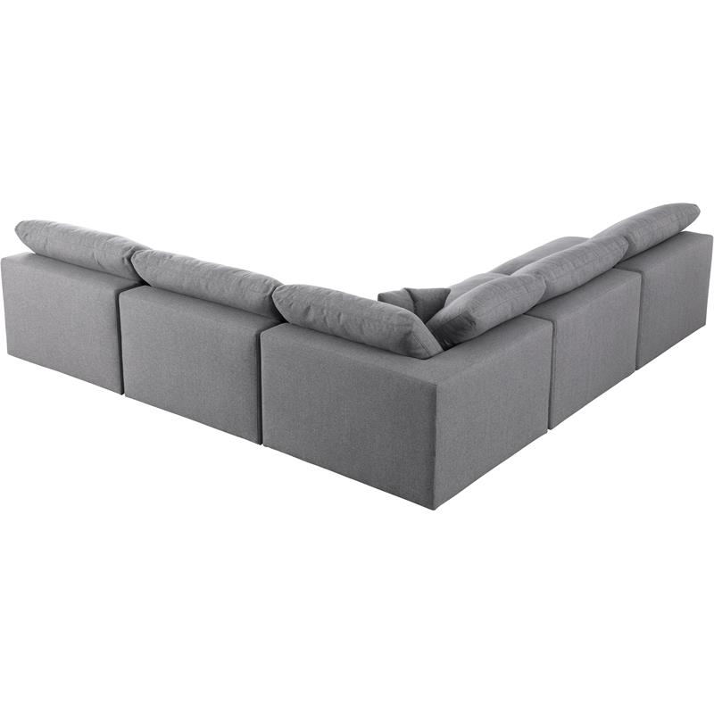 Pemberly Row Modern Gray Durable Linen Fabric Modular Sectional