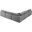 Pemberly Row Modern Gray Durable Linen Fabric Modular Sectional