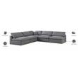Pemberly Row Modern Gray Durable Linen Fabric Modular Sectional