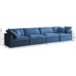 Pemberly Row Modern / Contemporary Standard Navy Velvet Modular Sofa