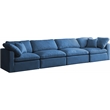 Pemberly Row Modern / Contemporary Standard Navy Velvet Modular Sofa