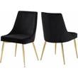Pemberly Row Contemporary Black Velvet Dining Chair (Set of 2)