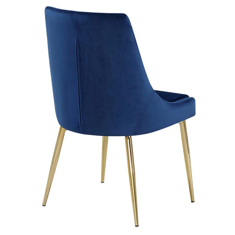 Pemberly Row Contemporary Navy Velvet Dining Chair (Set of 2)