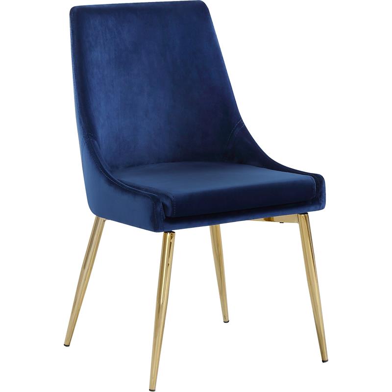 Pemberly Row Contemporary Navy Velvet Dining Chair (Set of 2)