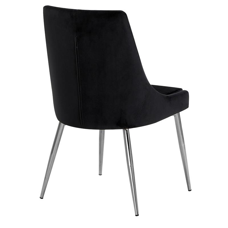 Pemberly Row Contemporary Black Velvet Dining Chair (Set of 2)