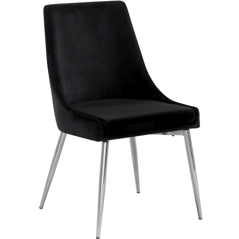 Pemberly Row Contemporary Black Velvet Dining Chair (Set of 2)
