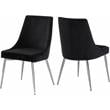 Pemberly Row Contemporary Black Velvet Dining Chair (Set of 2)