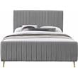 Pemberly Row Modern / Contemporary Gray Finish Finish Velvet King Bed