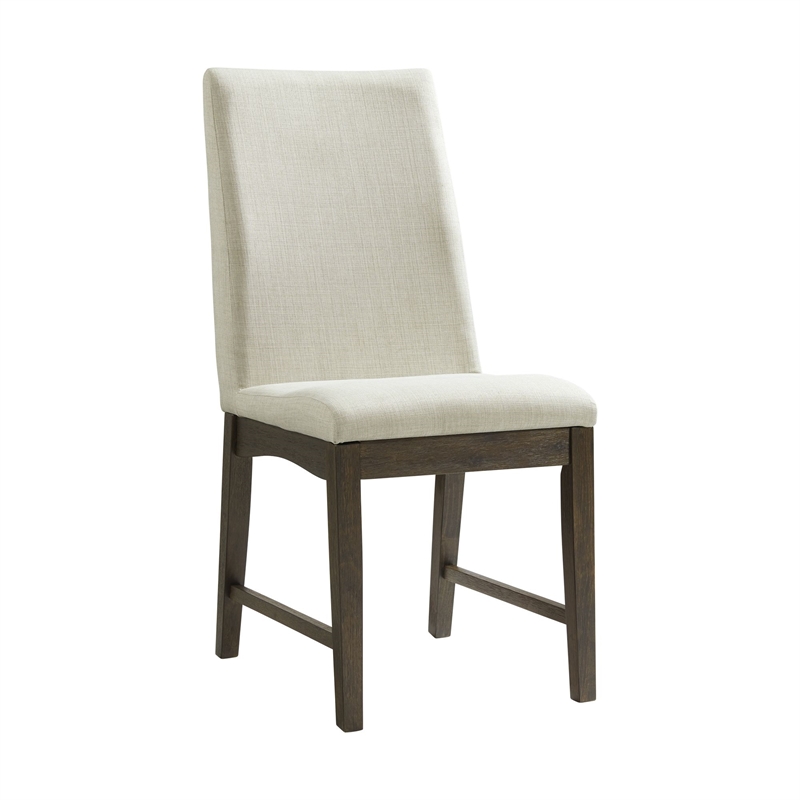 Pemberly Row Contemporary Standard Height Side Chair Set in Cream