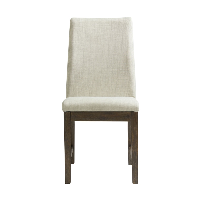 Pemberly Row Contemporary Standard Height Side Chair Set in Cream