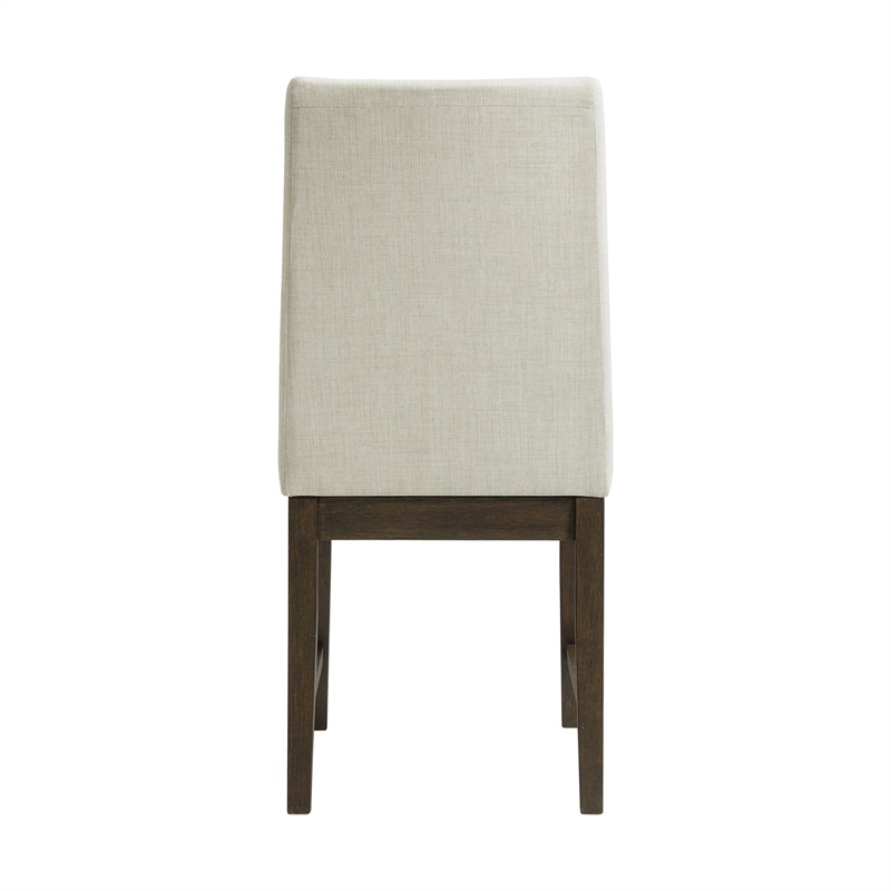 Pemberly Row Contemporary Standard Height Side Chair Set in Cream