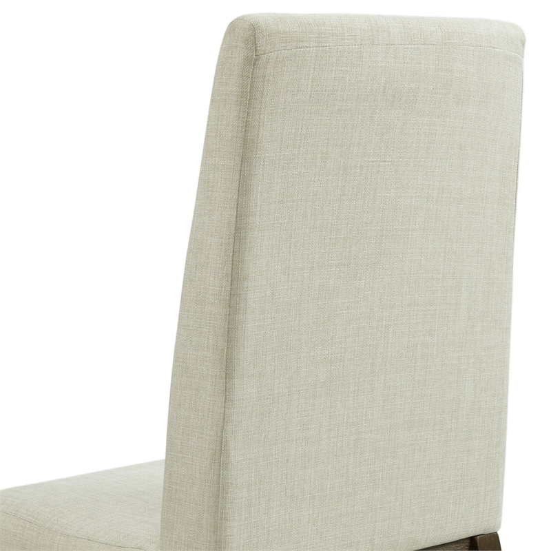 Pemberly Row Contemporary Standard Height Side Chair Set in Cream