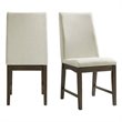 Pemberly Row Contemporary Standard Height Side Chair Set in Cream
