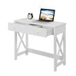 Pemberly Row Modern / Contemporary 36 Inch Desk in White Wood Finish
