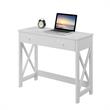 Pemberly Row Modern / Contemporary 36 Inch Desk in White Wood Finish