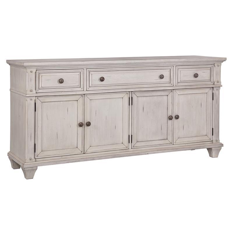 Pemberly Row Off White Vintage Style 72-inch Wood TV Console