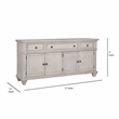 Pemberly Row Off White Vintage Style 72-inch Wood TV Console