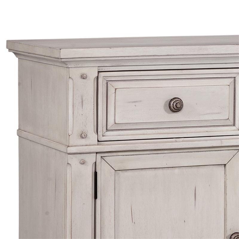 Pemberly Row Off White Vintage Style 72-inch Wood TV Console