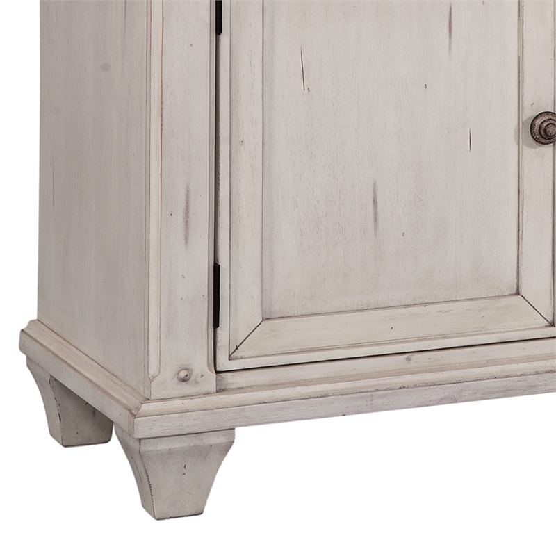 Pemberly Row Off White Vintage Style 72-inch Wood TV Console