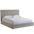 Pemberly Row Modern / Contemporary Fabric King Panel Bed in Beige