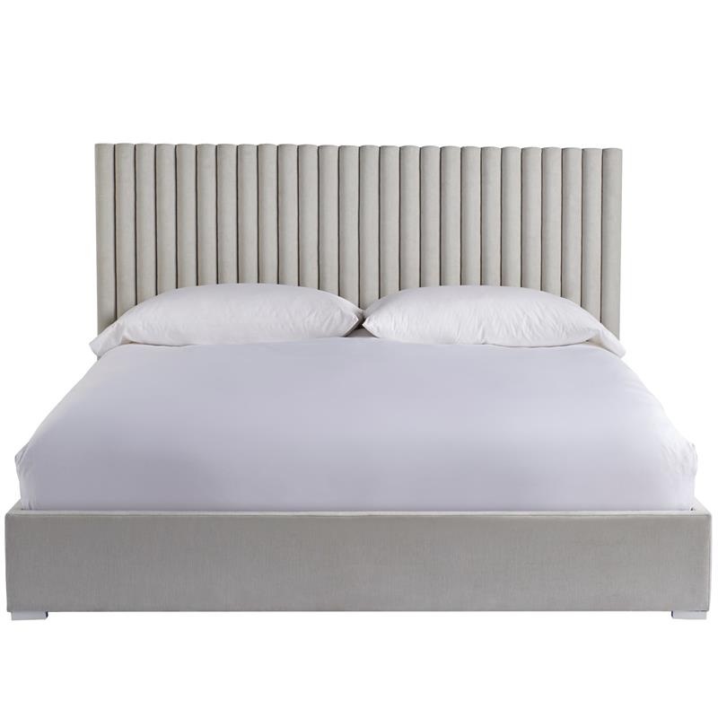 Pemberly Row Modern / Contemporary Fabric King Panel Bed in Beige