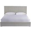 Pemberly Row Modern / Contemporary Fabric King Panel Bed in Beige