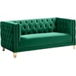 Pemberly Row Modern / Contemporary Green Finish Velvet Loveseat