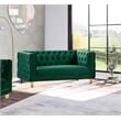 Pemberly Row Modern / Contemporary Green Finish Velvet Loveseat