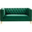 Pemberly Row Modern / Contemporary Green Finish Velvet Loveseat