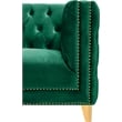 Pemberly Row Modern / Contemporary Green Finish Velvet Loveseat