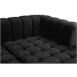 Pemberly Row Modern / Contemporary Black Velvet 3pc. Sectional