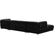 Pemberly Row Modern / Contemporary Black Velvet 3pc. Sectional