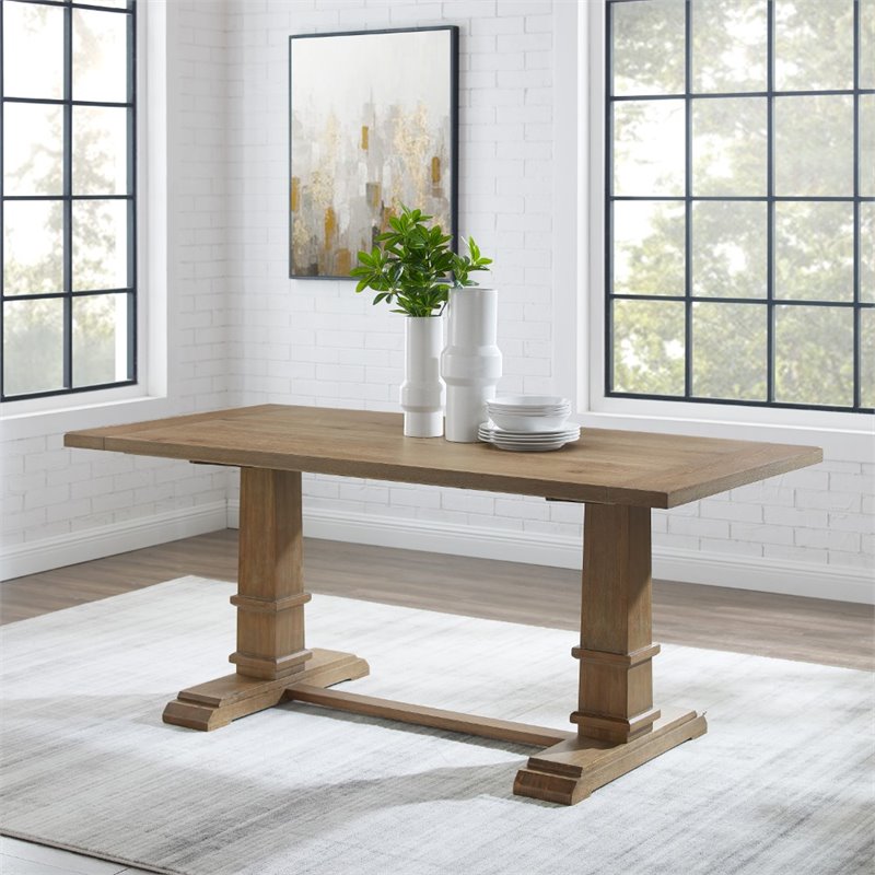 Pemberly Row Modern / Contemporary Wood Dining Table in Rustic Brown