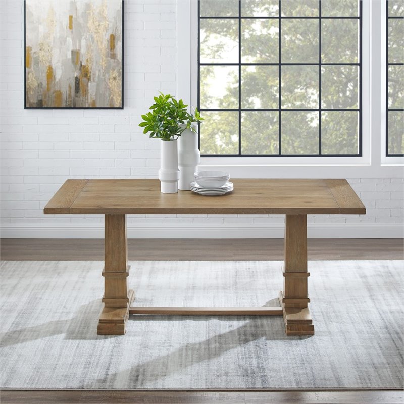Pemberly Row Modern / Contemporary Wood Dining Table in Rustic Brown