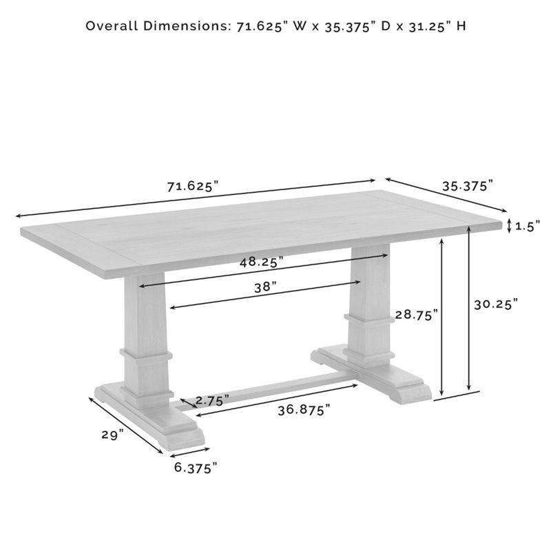 Pemberly Row Modern / Contemporary Wood Dining Table in Rustic Brown